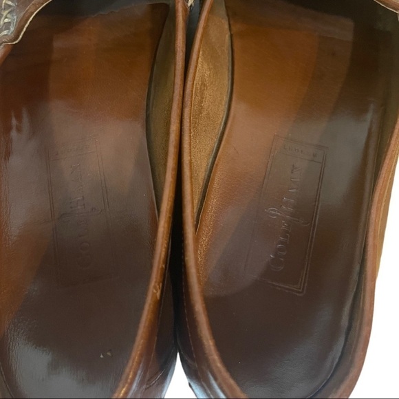 Cole Haan Brown Woven Tassel Slip On Loafers